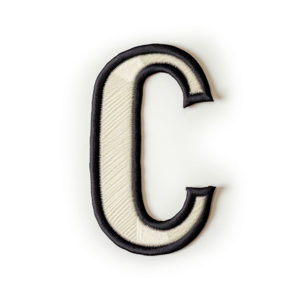 Patch letter C number text white background.