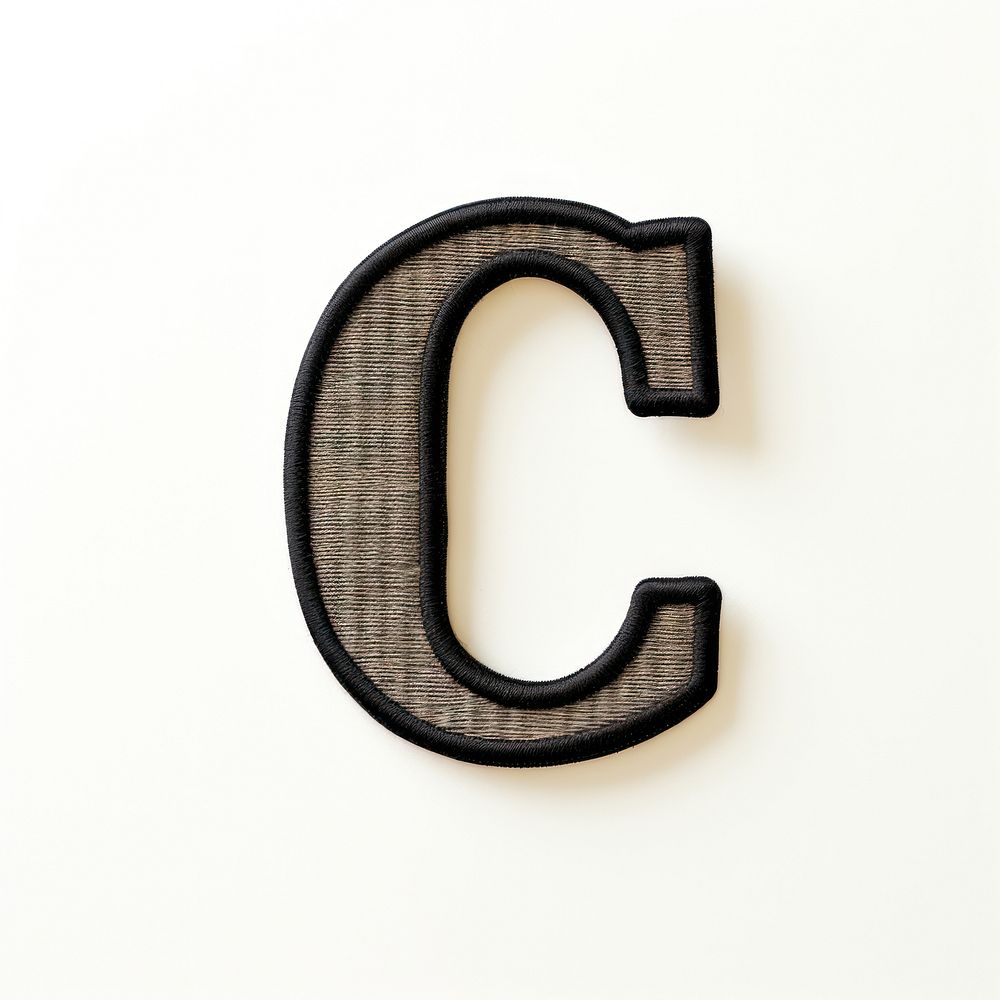 Patch letter C text white background horseshoe.