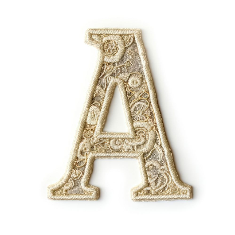 Patch letter A text white background archaeology.