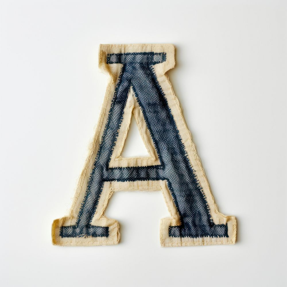 Patch letter A white background pattern textile.