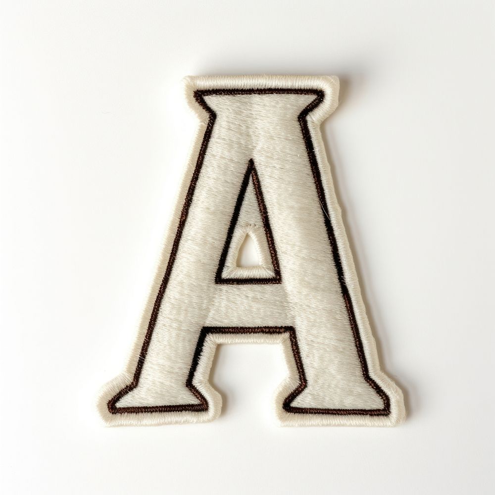 Patch letter A text white background number.