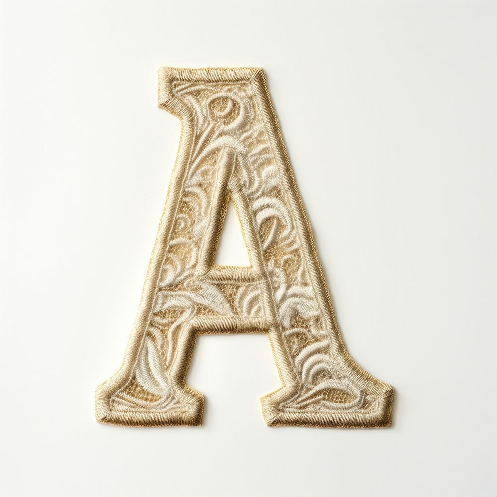 Patch letter A text white background archaeology.