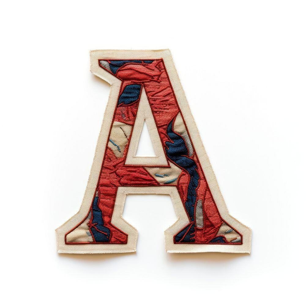 Patch letter A symbol white background number.
