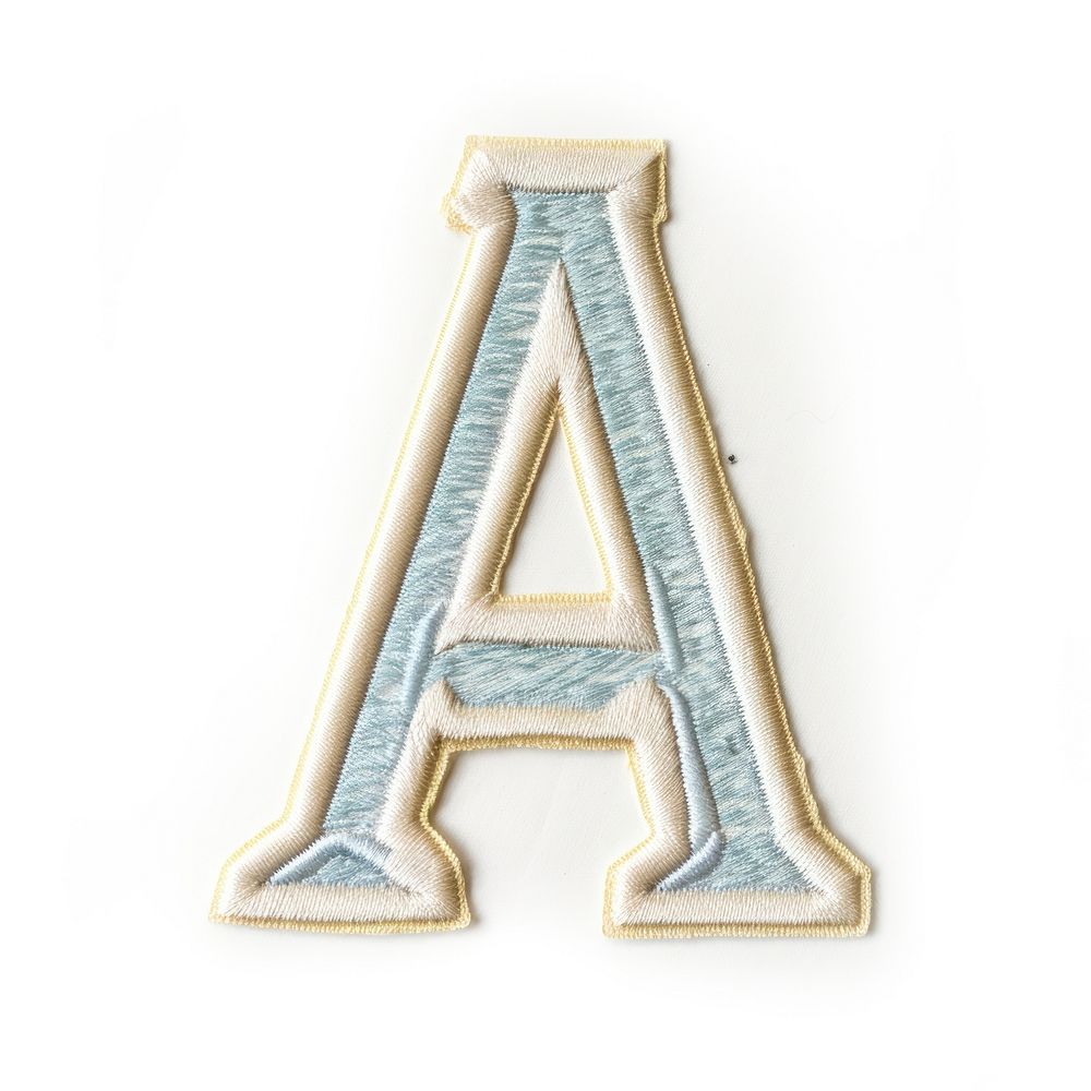 Patch letter A text white background accessories.