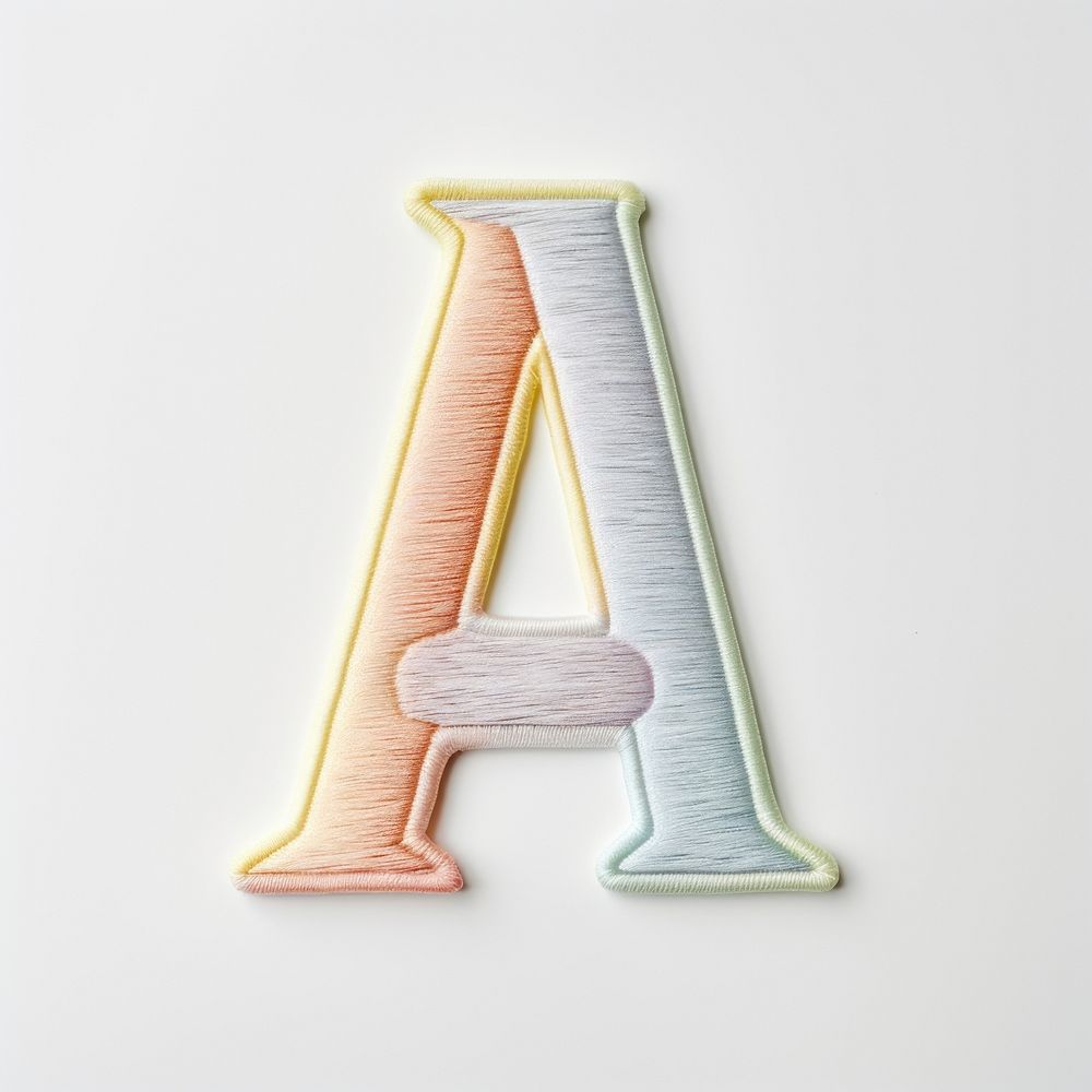 Patch letter A text white background creativity.