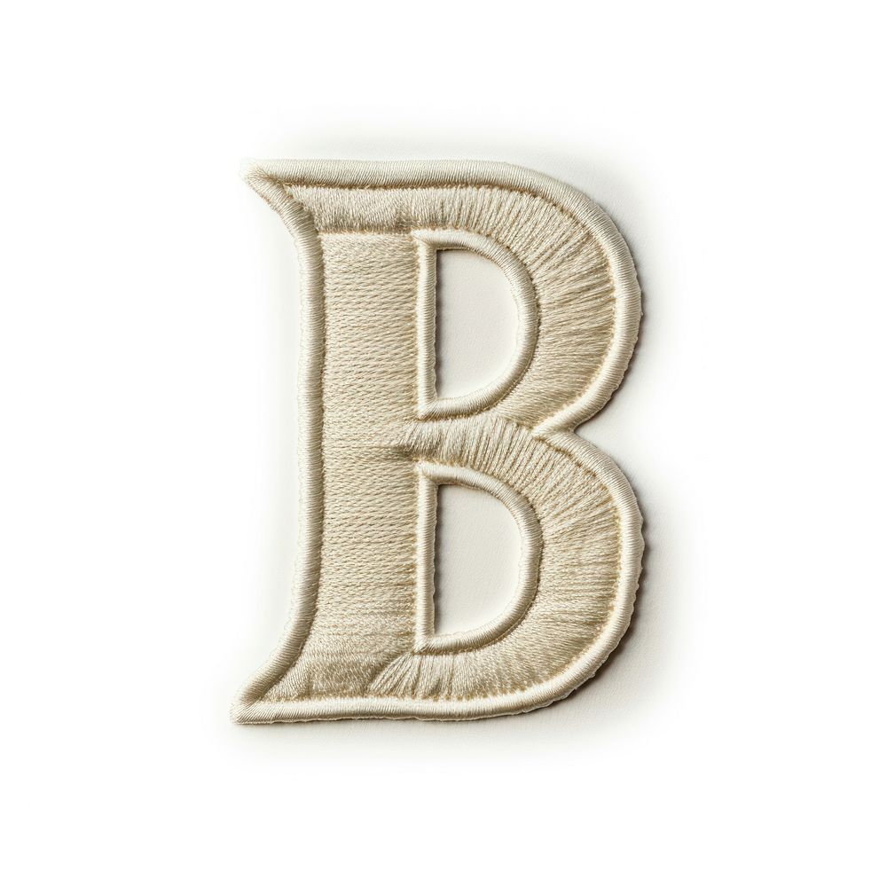 Patch letter B text white background textile.