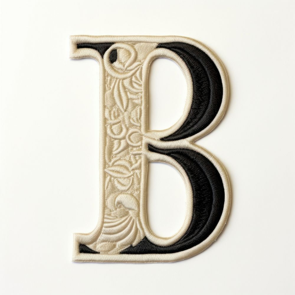 Patch letter B number text white background.