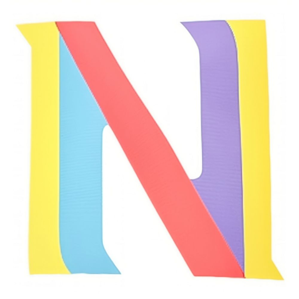 Letter N cut paper text alphabet symbol.