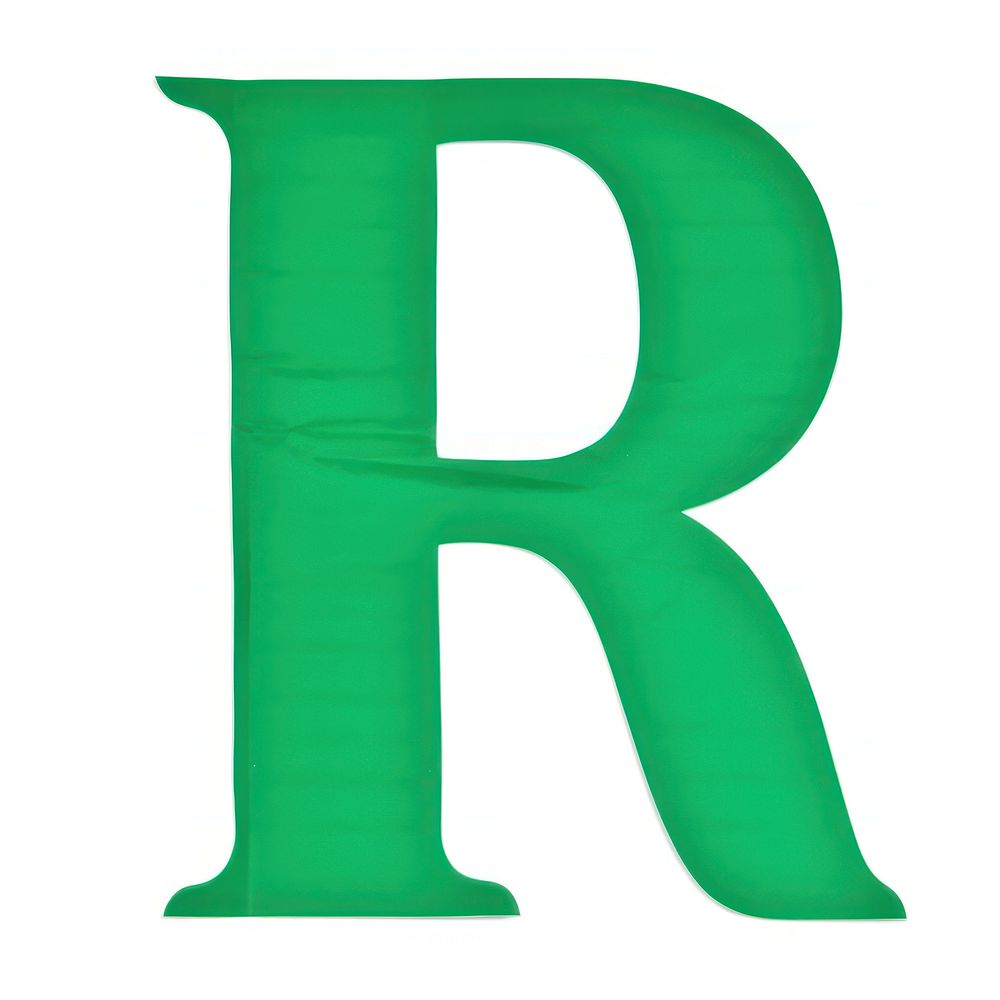 Letter R cut paper number text alphabet.