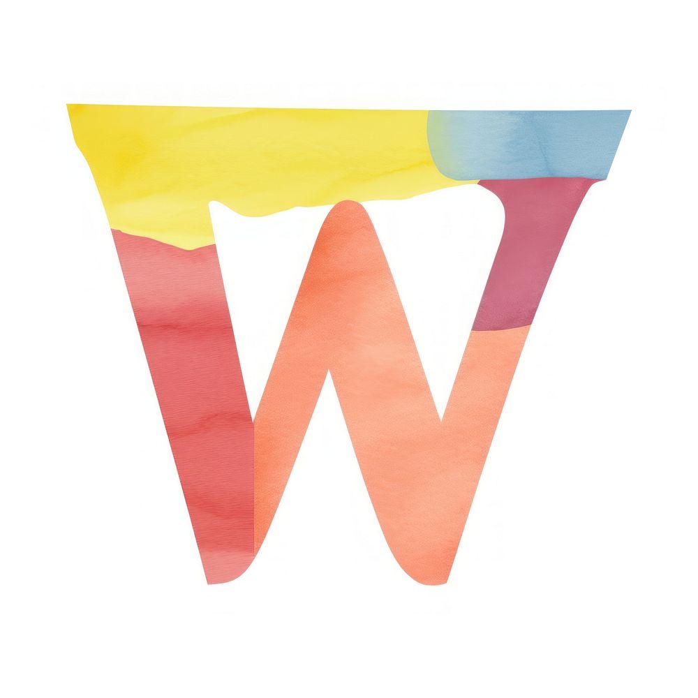 Letter W cut paper text white background creativity.