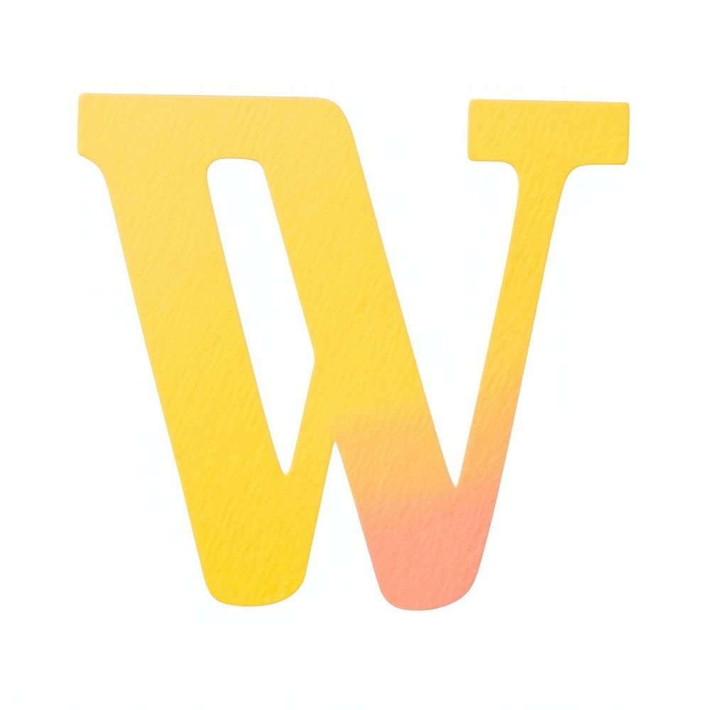 Letter W cut paper text number logo.
