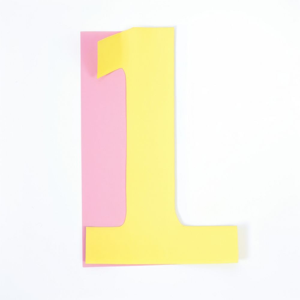 Number letter 1 cut paper symbol text white background.