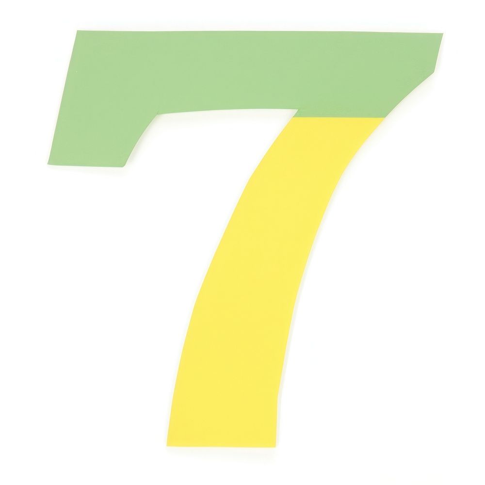 Number letter 7 cut paper text symbol logo.