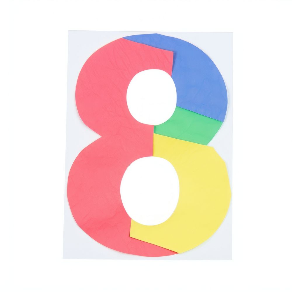 Number letter 8 cut paper text white background creativity.