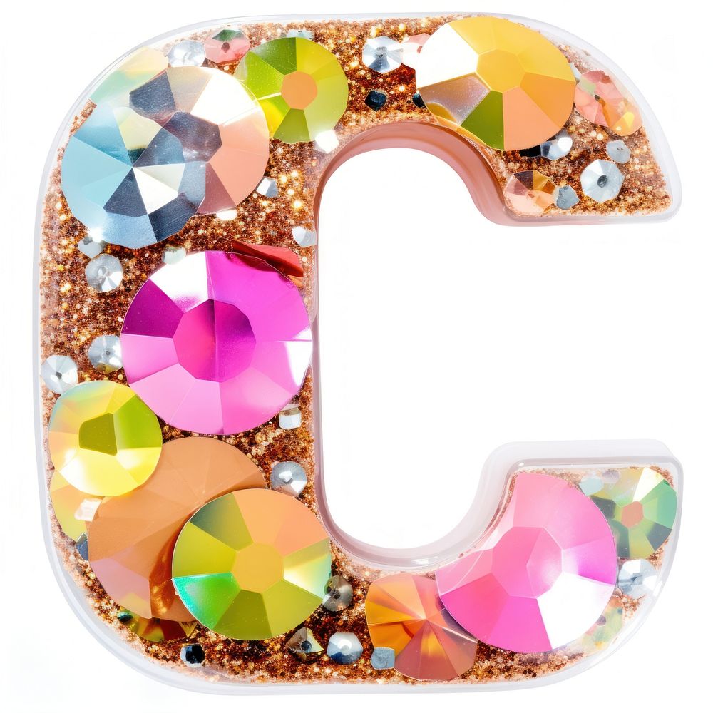 Glitter letter c jewelry number shape.