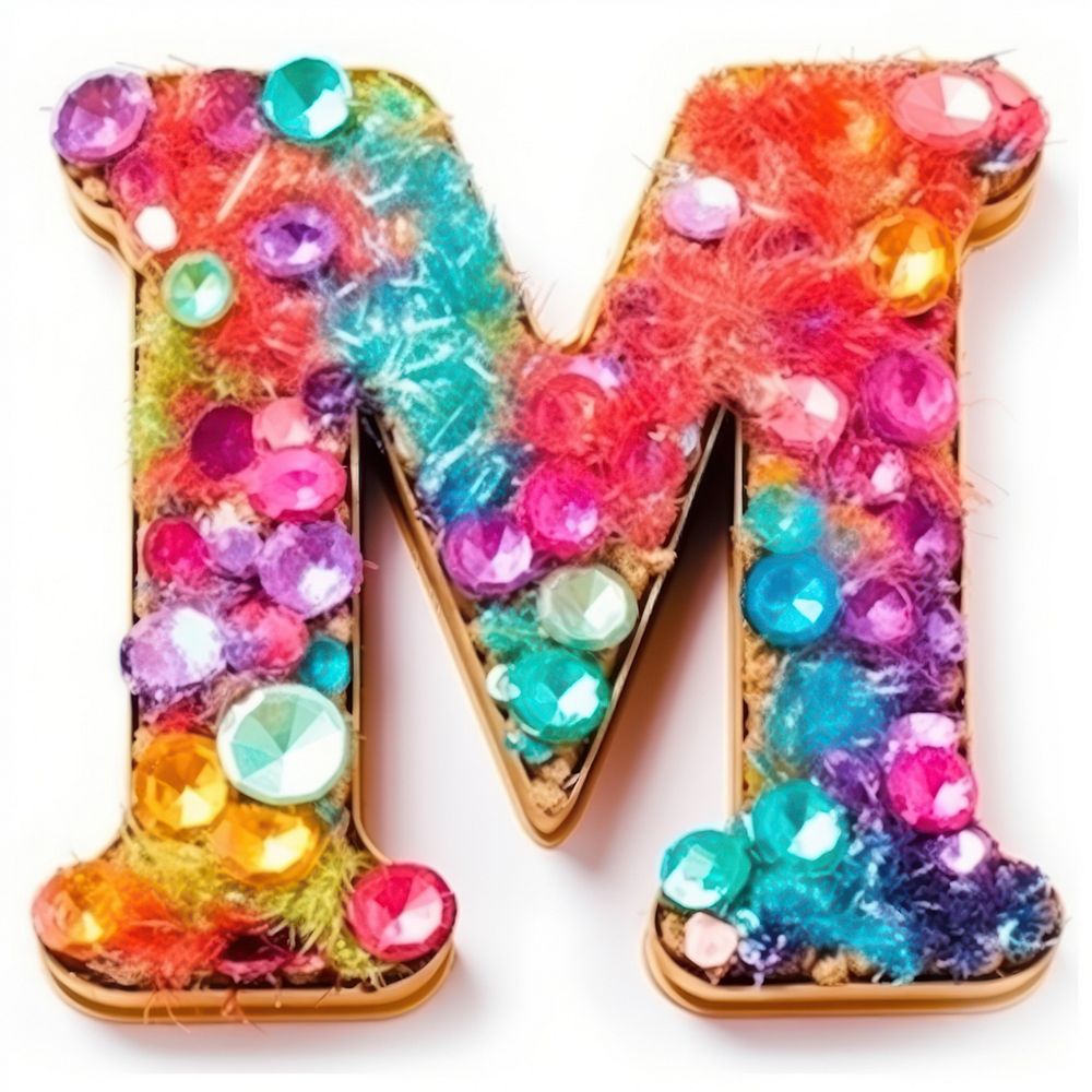 Glitter letter M alphabet number | Premium Photo - rawpixel