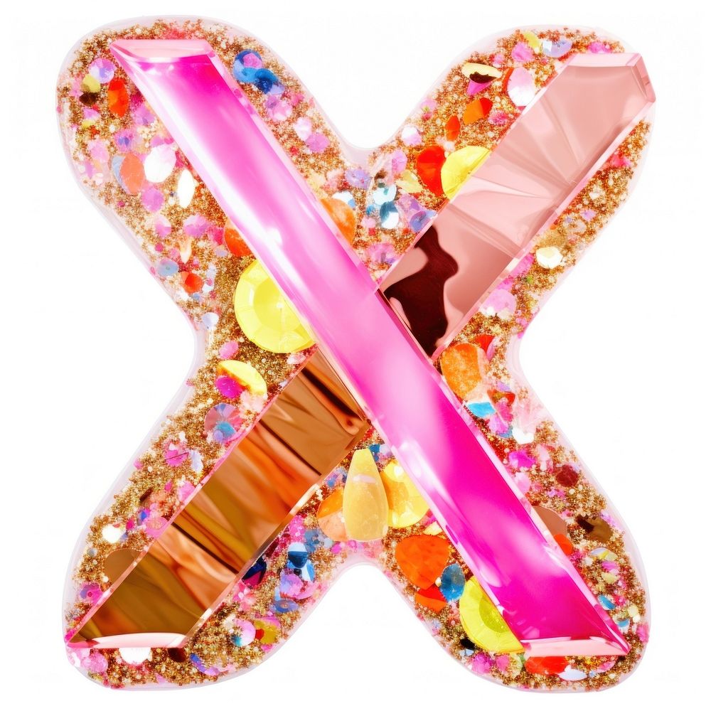 Glitter letter x confectionery white background accessories.