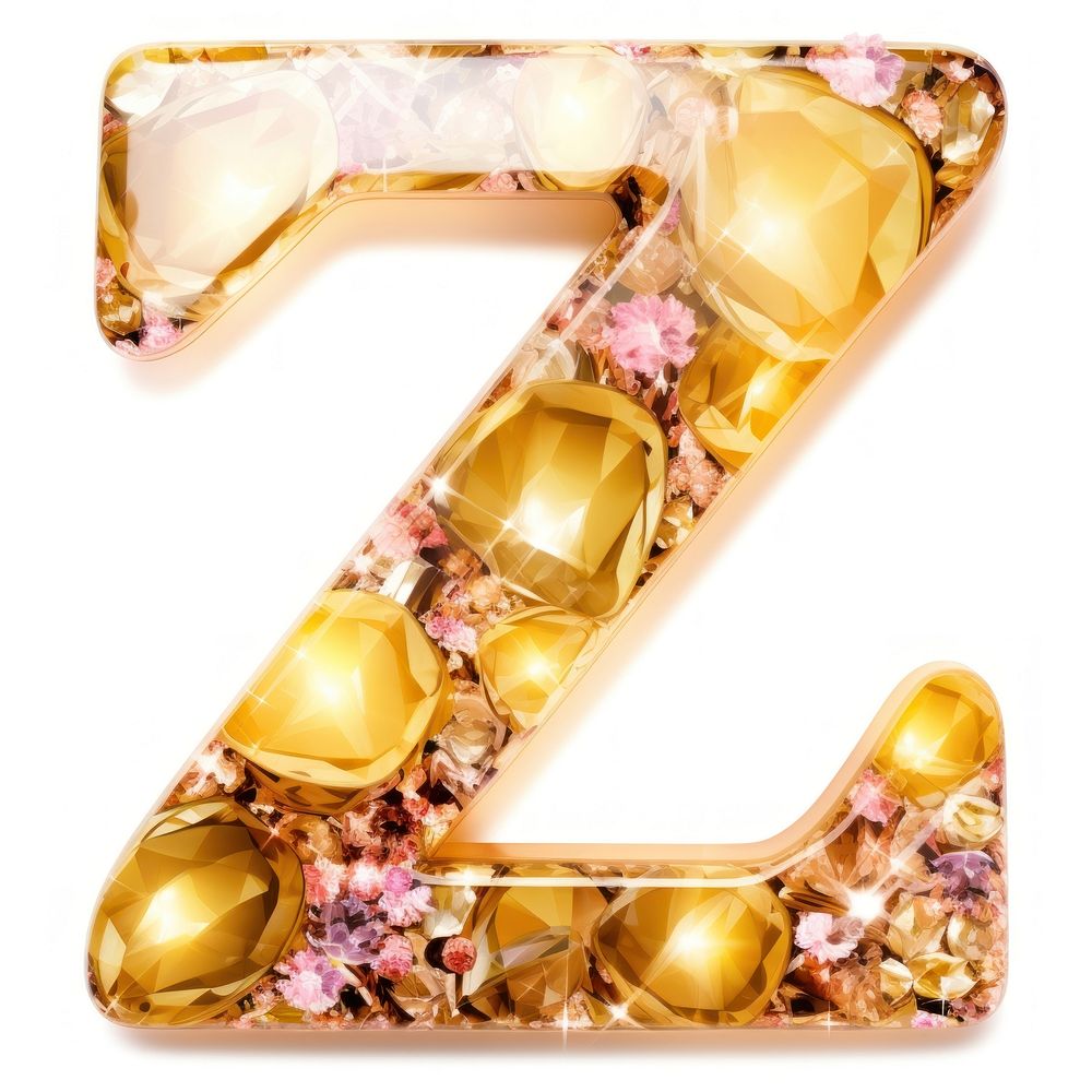 Glitter letter Z number white background jewelry.