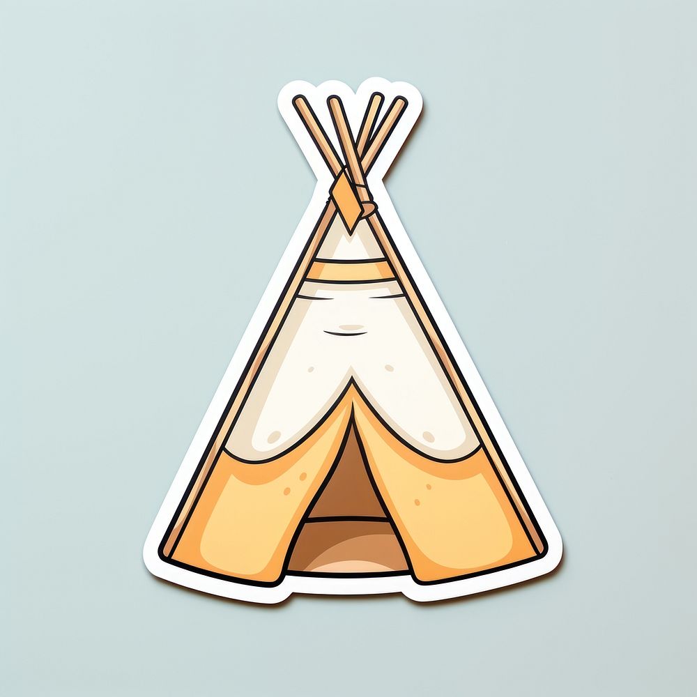 Teepee sticker camping tent relaxation.