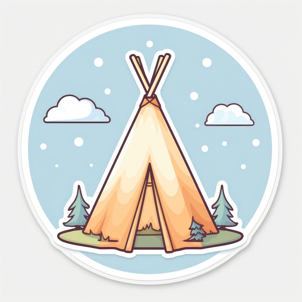 Teepee sticker outdoors camping tent.