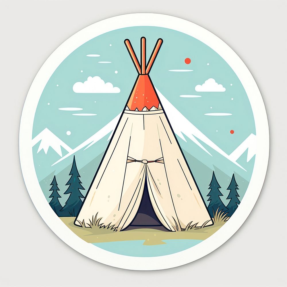 Teepee sticker outdoors tent relaxation.