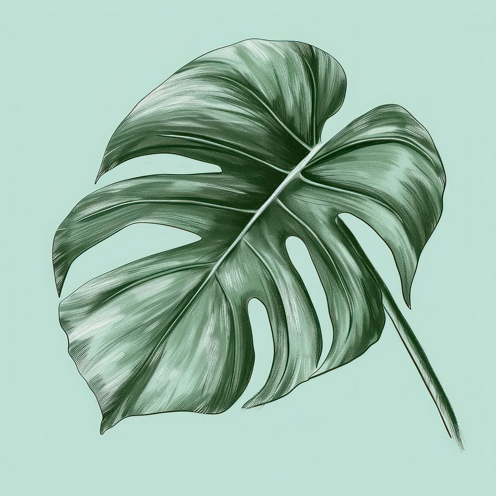 Tropical leave drawing sketch plant.