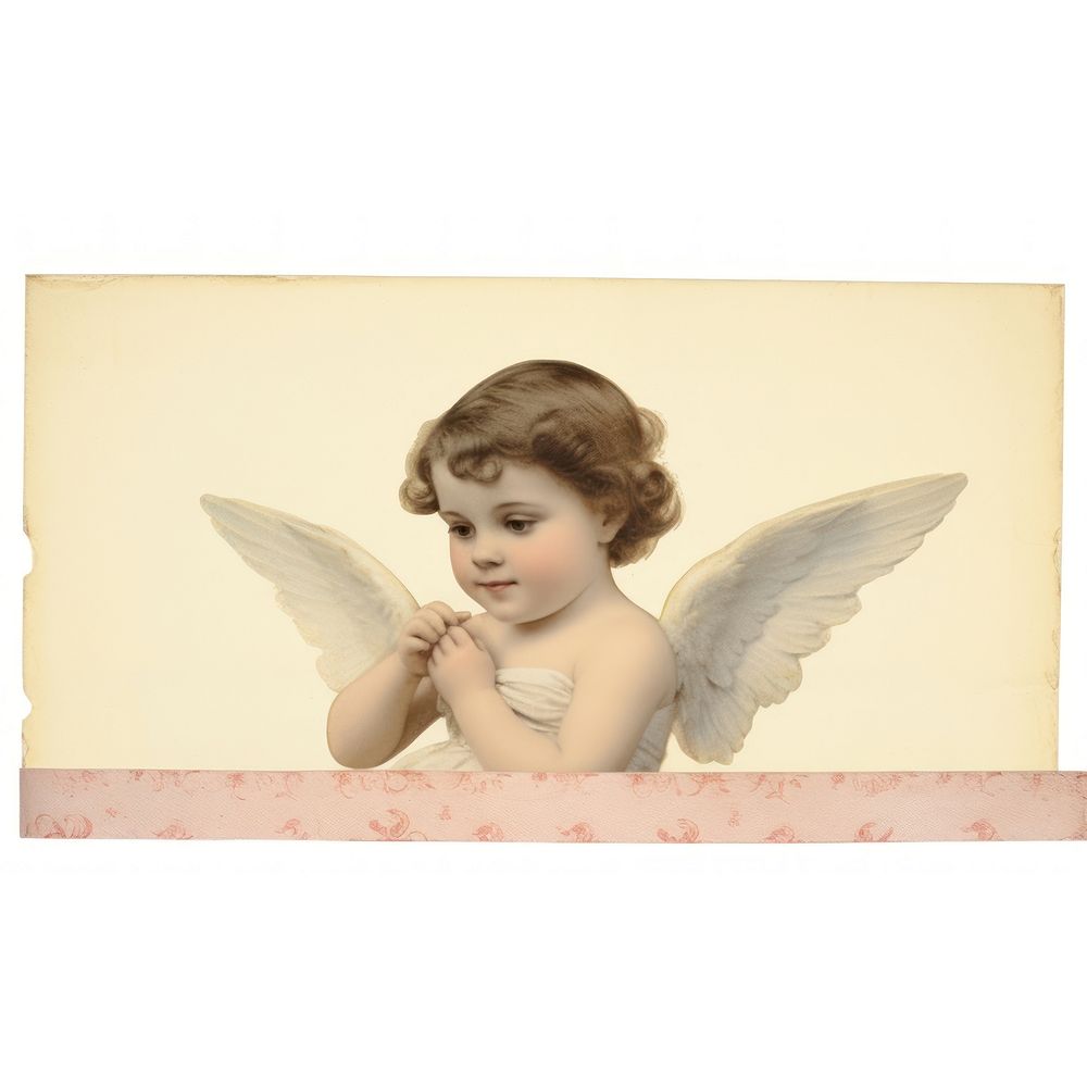 Cupid ephemera angel baby white background.