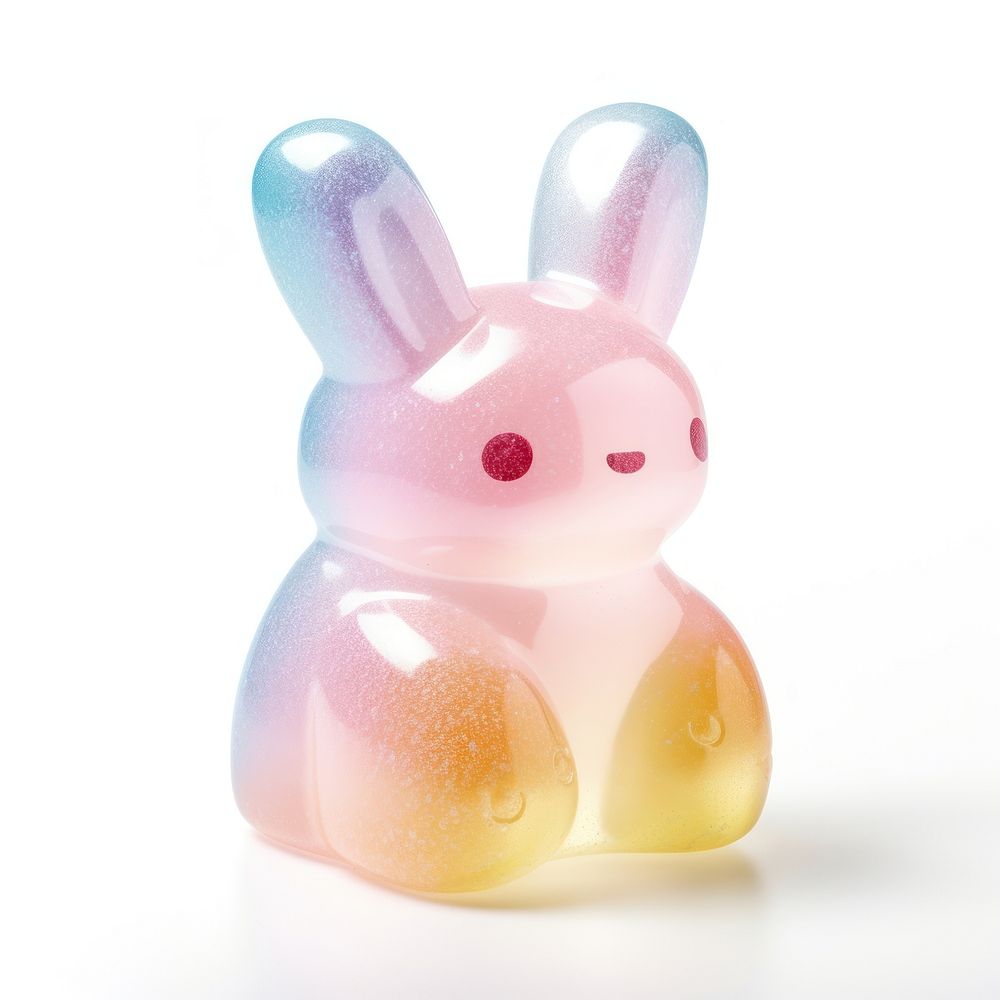 3d jelly glitter bunny toy representation confectionery.