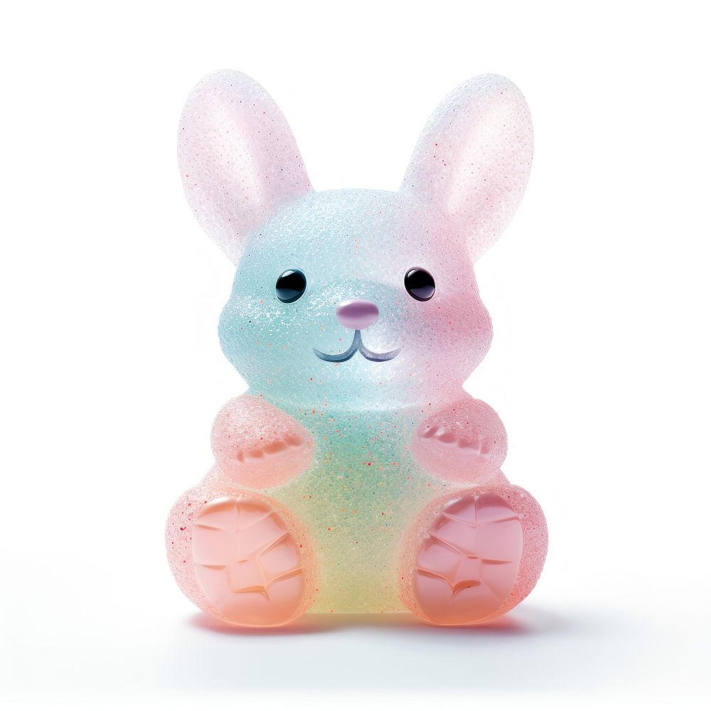 3d jelly glitter bunny figurine cute toy.