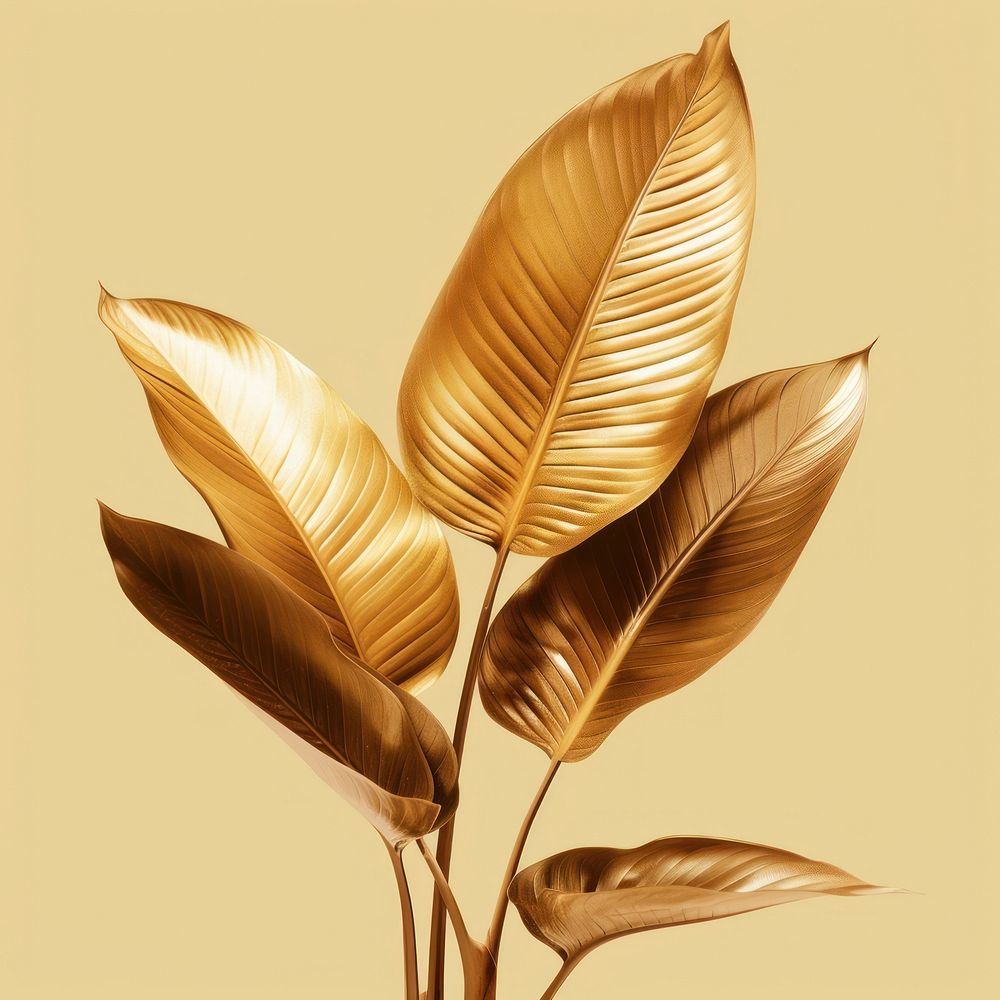Tropical leave plant leaf gold.
