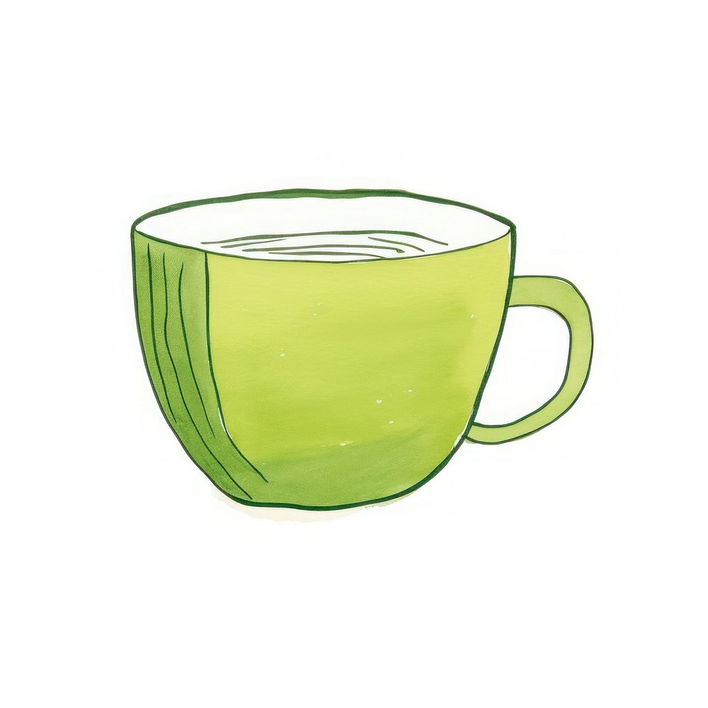 Green tea cup coffee drink mug.