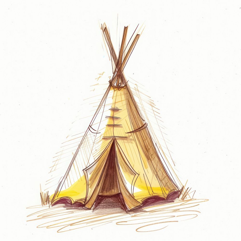 Teepee sketch outdoors drawing. | Premium Photo Illustration - rawpixel