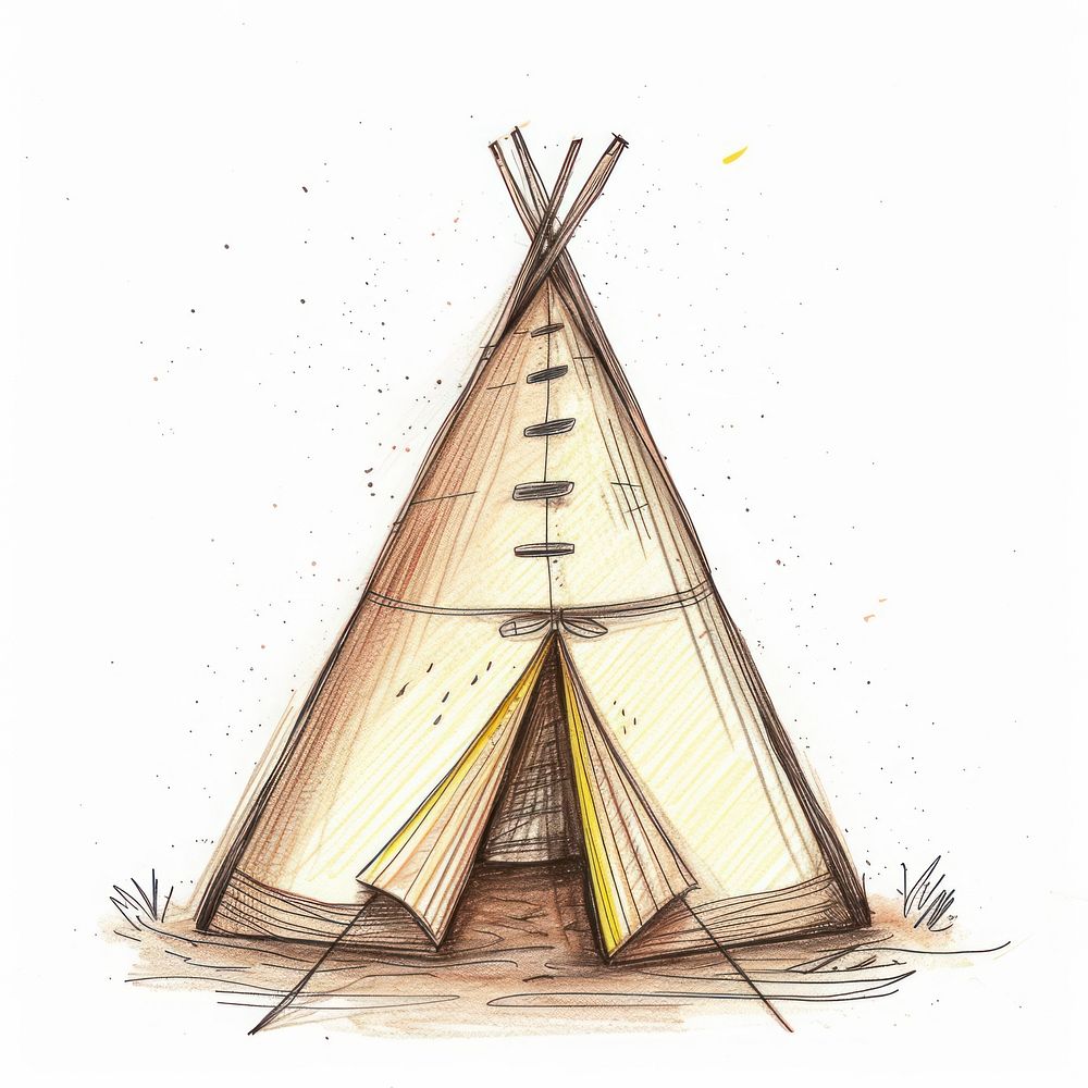 Teepee sketch outdoors drawing.