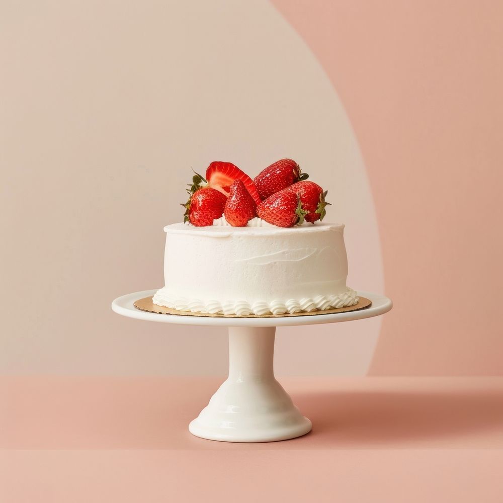 Simple cake strawberry dessert fruit.