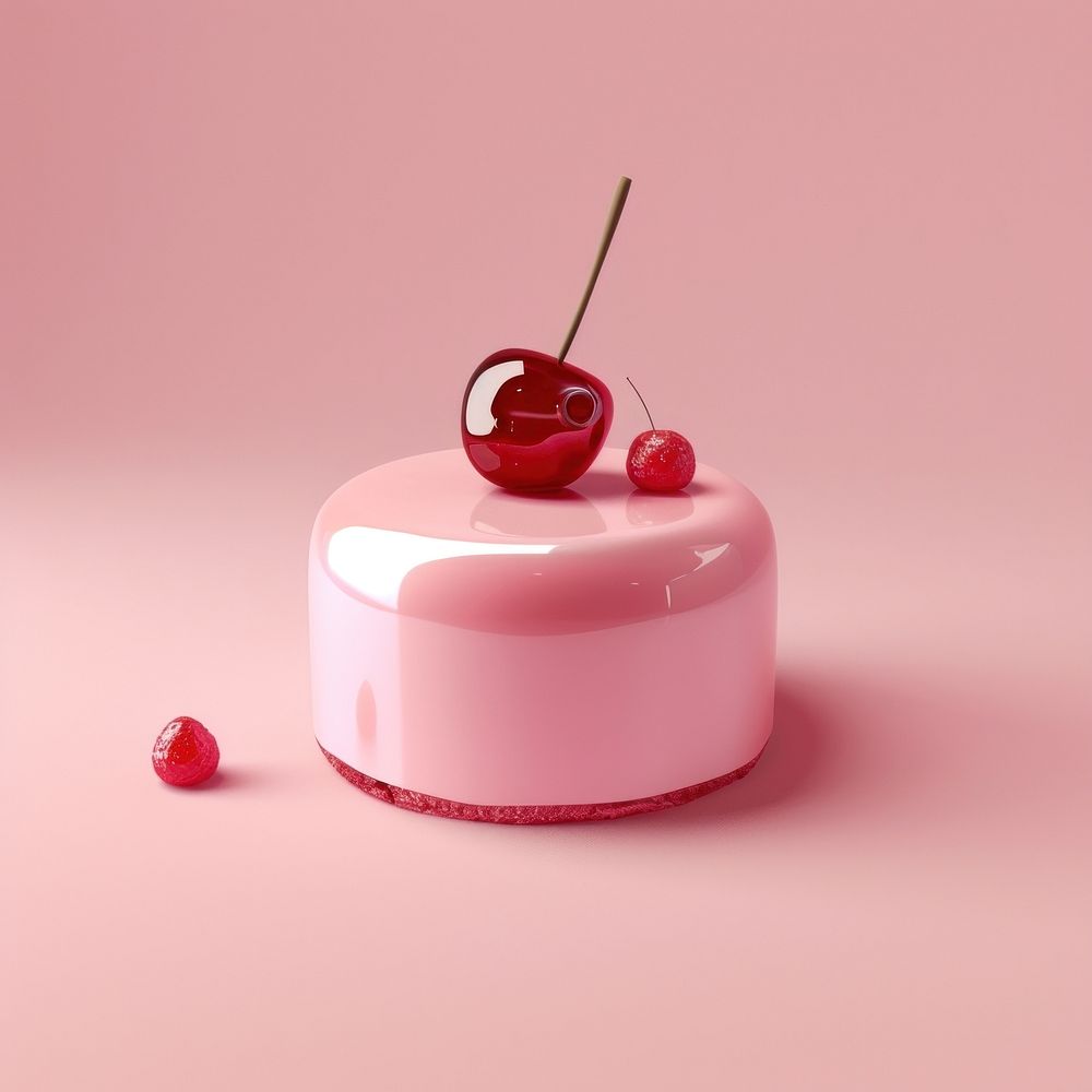 Simple cake dessert cherry fruit.