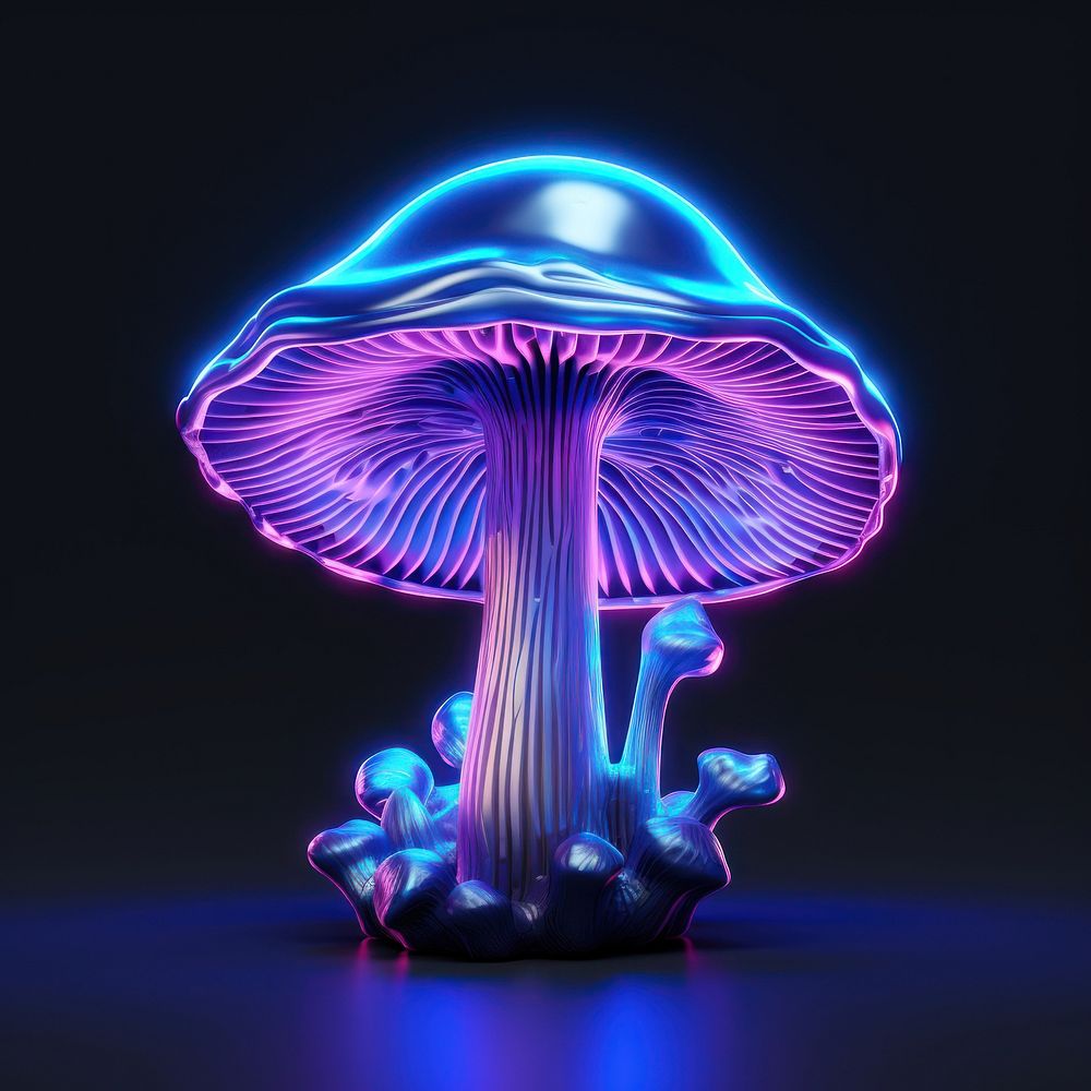 Neon mushroom nature fungus purple.