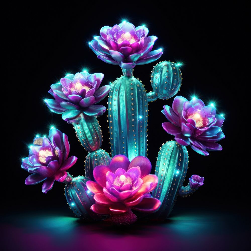 Neon Cactus cactus purple light.