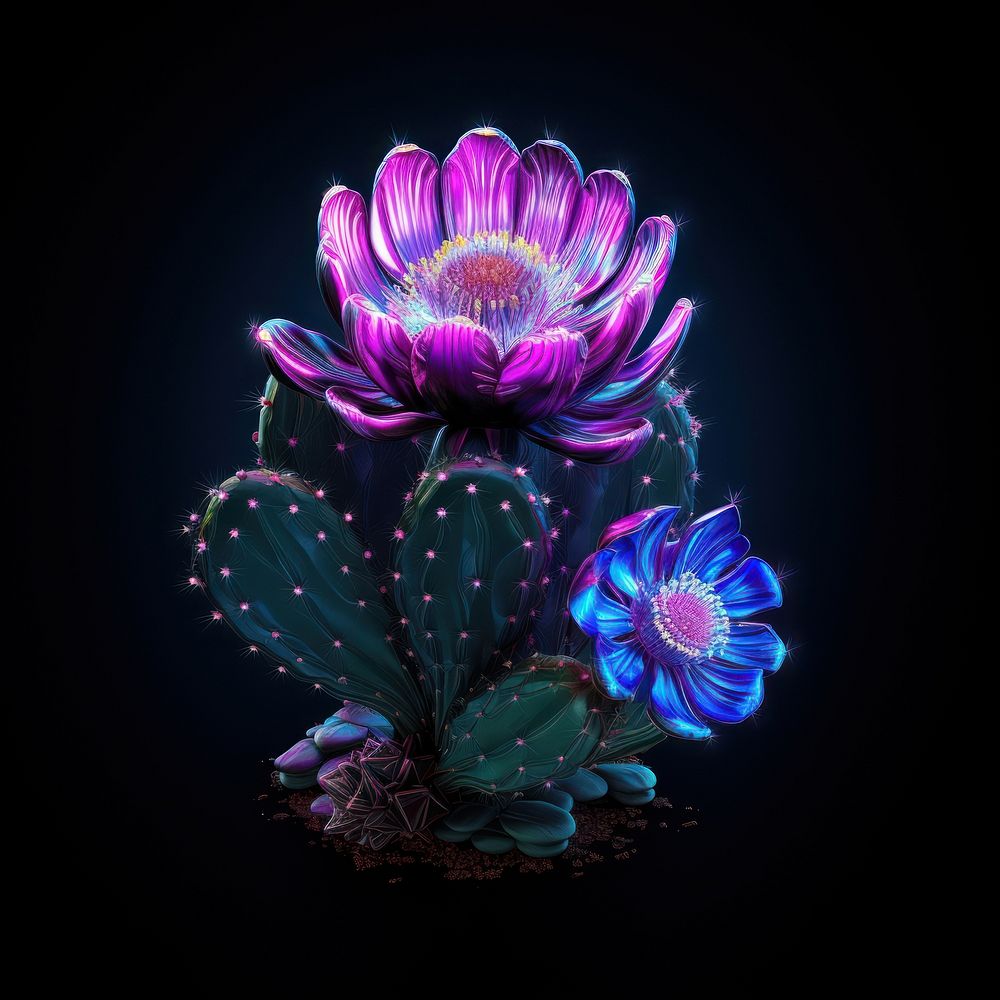 Neon Cactus purple flower cactus.