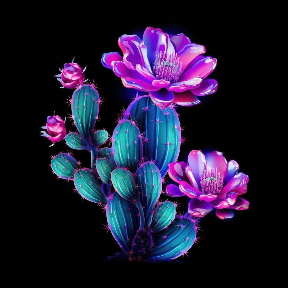 Neon Cactus flower cactus purple.