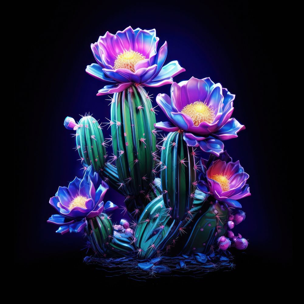 Neon Cactus flower purple cactus.