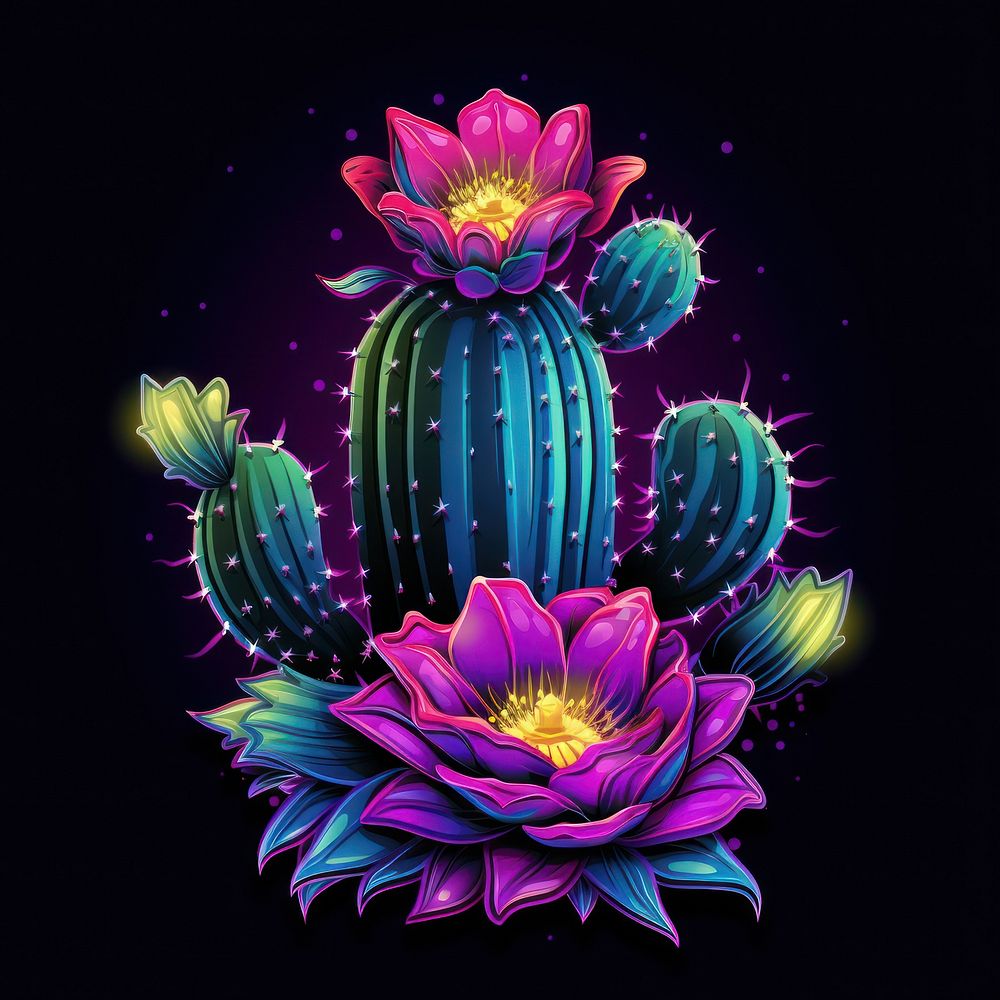 Neon Cactus cactus pattern flower.