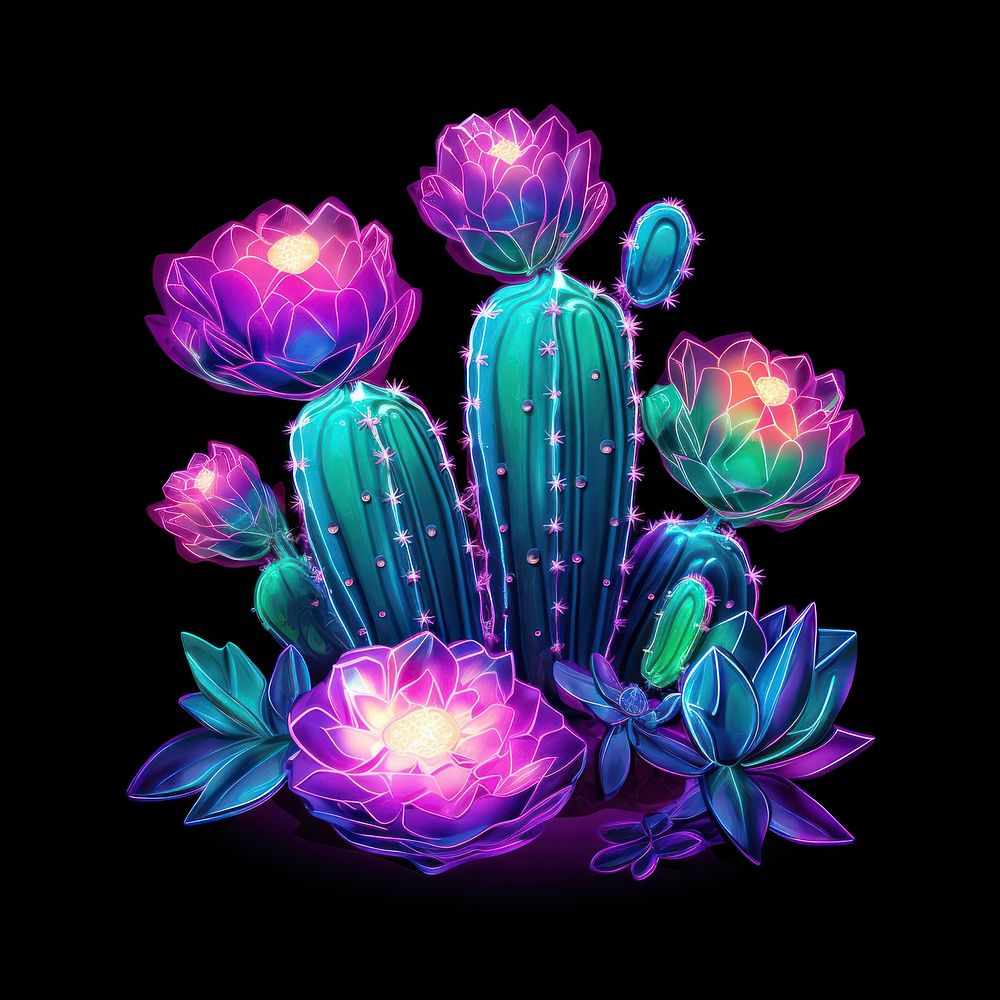Neon Cactus cactus pattern purple.