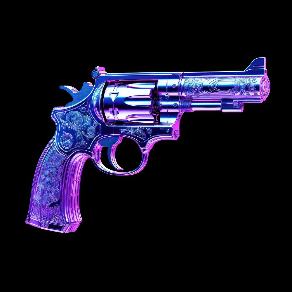 Neon gun handgun weapon purple.