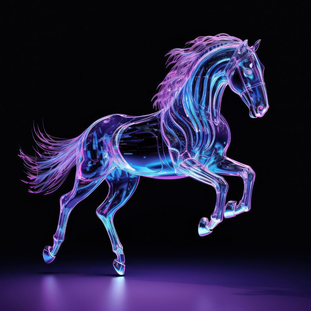 Neon horse animal mammal light. | Premium Photo Illustration - rawpixel