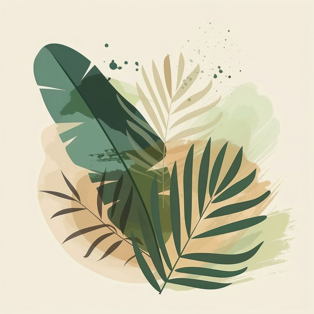 Tropical leave graphics pattern drawing.