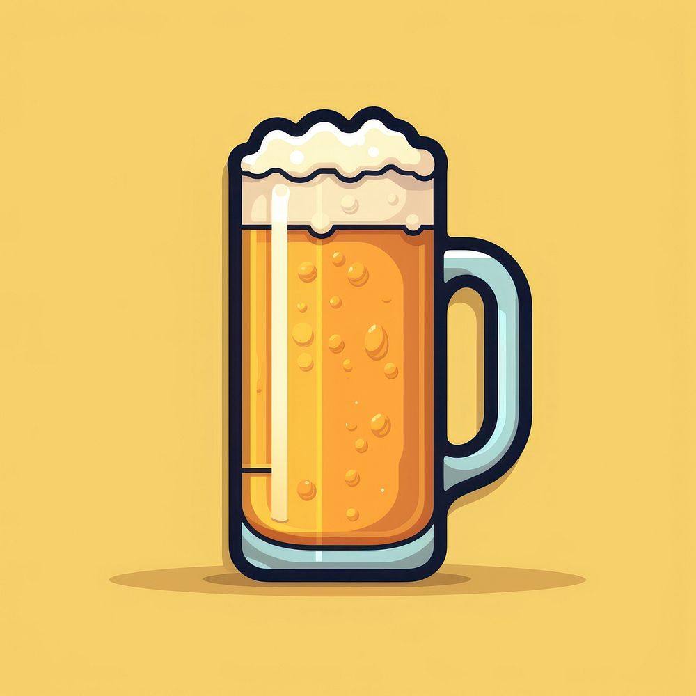 Beer pixel drink lager glass.
