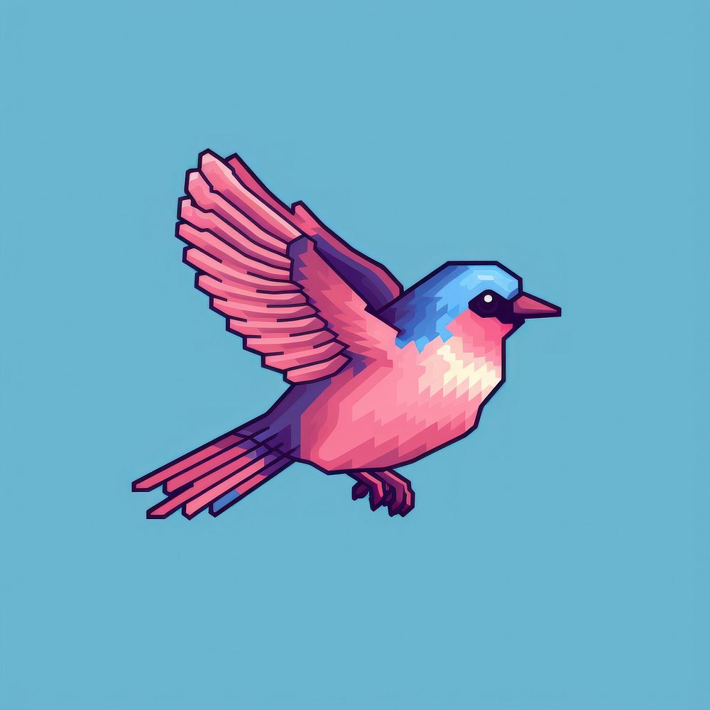 Bird flying pixel animal beak creativity.