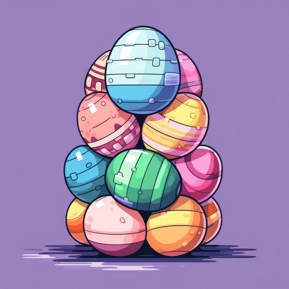 Easter eggs pile pixel creativity abundance variation.