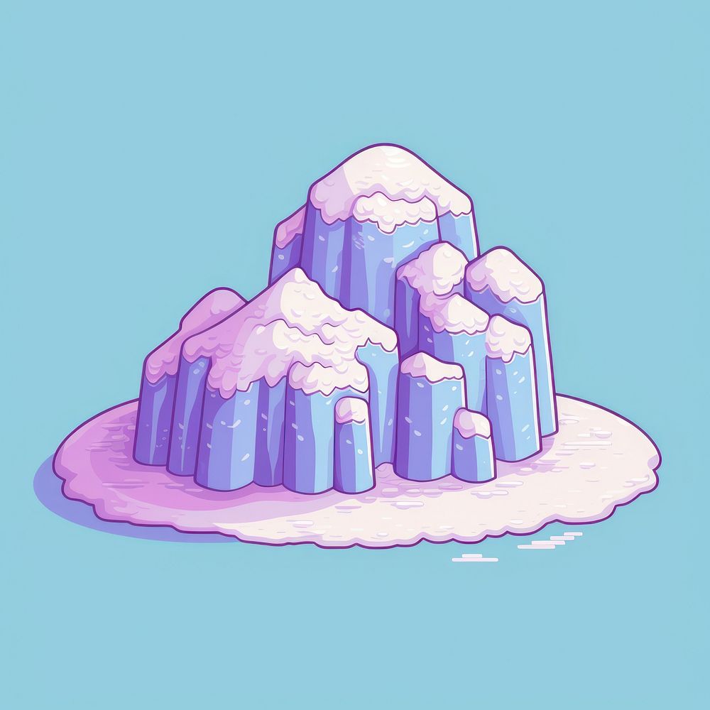 Igloo pixel iceberg nature snow.