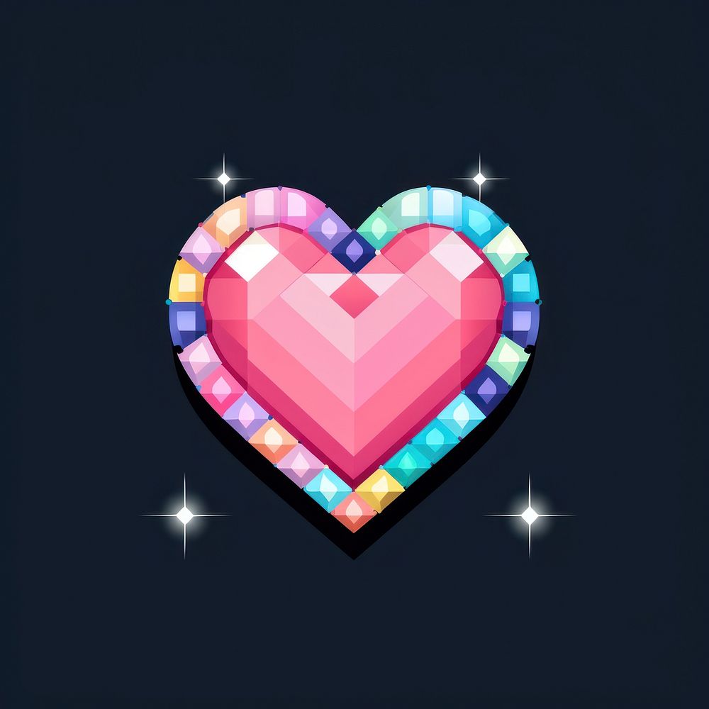 Jewelry pixel symbol shape heart.